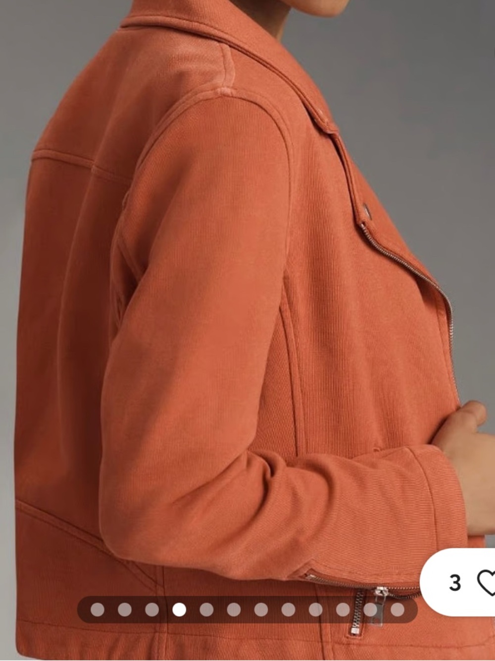 Anthropologie Rust Orange Moto Jacket - Picture 5 of 12